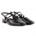 Sapato Ramarim Slingback Salto Baixo Feminino Preto / Prata