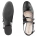 Sapato Ramarim Slingback Salto Baixo Feminino Preto / Prata