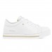 Tenis Ramarim Casual Cadarço Feminino Branco e Dourado