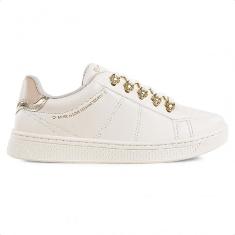 Tenis Ramarim Casual SNK Feminino Bege / Dourado