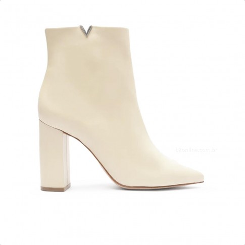 Bota Schutz Triangle Salto Bloco Feminina Bege / Creme