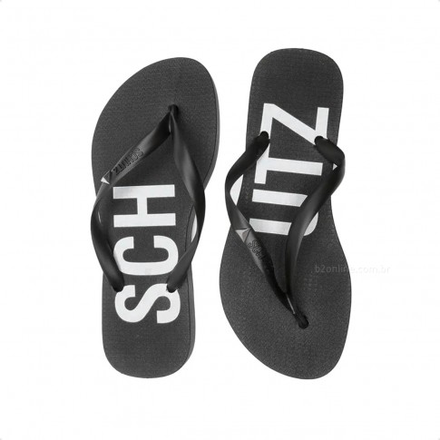 Chinelo Schutz Jellys Feminino Preto / Branco