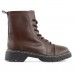 Bota Coturno Usaflex Salto Plataforma Costura Enfeite Feminino Marrom / Preto