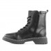 Bota Coturno Usaflex Salto Plataforma Costura Enfeite Feminino Preto / Preto