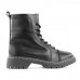 Bota Coturno Usaflex Salto Plataforma Costura Enfeite Feminino Preto / Preto