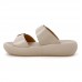 Chinelo Slide Usaflex Plataforma Fivela Bege