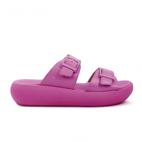 Chinelo Slide Usaflex Plataforma Fivela Rosa