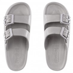 Chinelo Slide Usaflex Poofy Plataforma Feminino Cinza