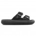 Chinelo Slide Usaflex Poofy Plataforma Feminino Preto / Preto