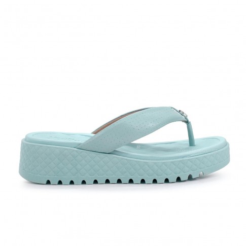 Chinelo Usaflex Plataforma Azul Claro