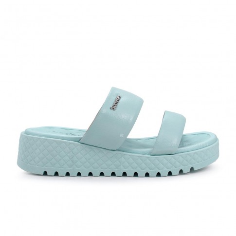 Chinelo Usaflex Plataforma Tiras Azul Claro