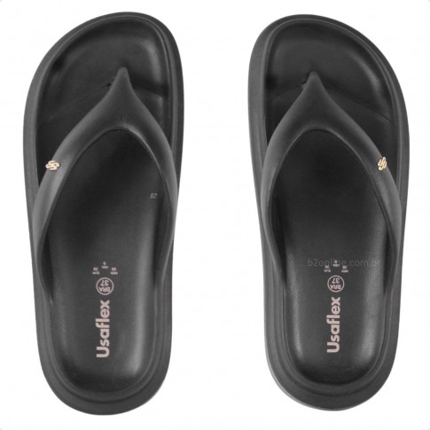 Chinelo Usaflex Poofy Salto Plataforma Feminino Preto