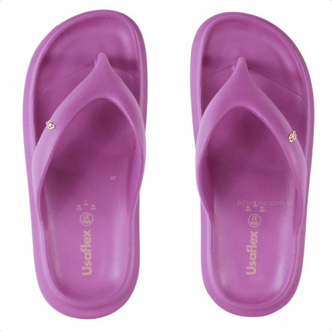 Chinelo Usaflex Poofy Salto Plataforma Feminino Roxo