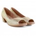 Scarpin Usaflex Peep Toe Feminino Dourado