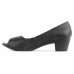 Scarpin Usaflex Peep Toe Feminino Preto / Preto