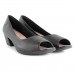 Scarpin Usaflex Peep Toe Feminino Preto / Preto