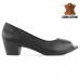 Scarpin Usaflex Peep Toe Feminino Preto / Preto