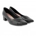 Scarpin Usaflex Salto Bloco Feminino Preto / Preto