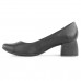 Scarpin Usaflex Salto Bloco Furos Feminino Preto / Preto