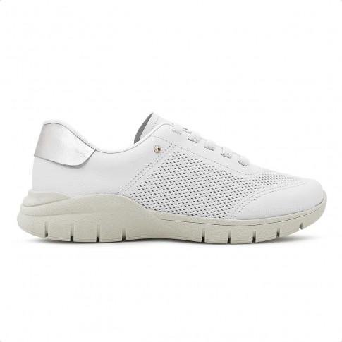 Tênis Usaflex Casual Laser Feminino Branco / Prata