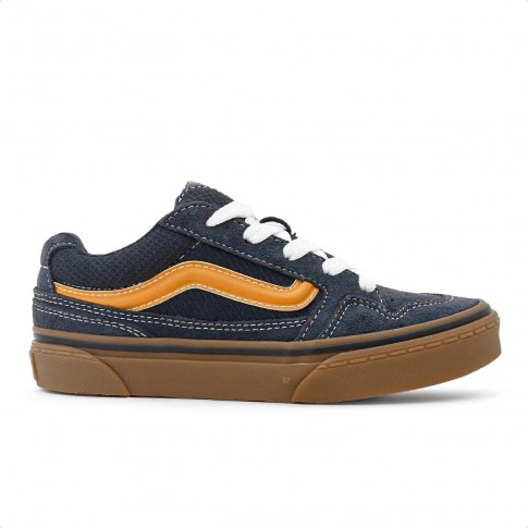 Tênis Vans Suede Caldrone Infantil Marinho / Laranja