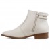 Bota Via Uno Cano Curto Salto Baixo Feminina Off White / Marrom