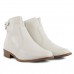 Bota Via Uno Cano Curto Salto Baixo Feminina Off White / Marrom