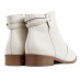 Bota Via Uno Cano Curto Salto Baixo Feminina Off White / Marrom