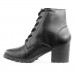 Bota Via Uno Cano Médio Salto Bloco Feminina Preto / Preto