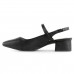 Sapato Via Uno Slingback Salto Bloco Feminino Preto