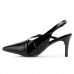 Sapato Via Uno Slingback Verniz Feminino Preto