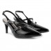 Sapato Via Uno Slingback Verniz Feminino Preto