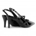 Sapato Via Uno Slingback Verniz Feminino Preto