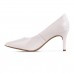 Scarpin Via Uno Verniz Bico Fino Feminino Branco / Branco