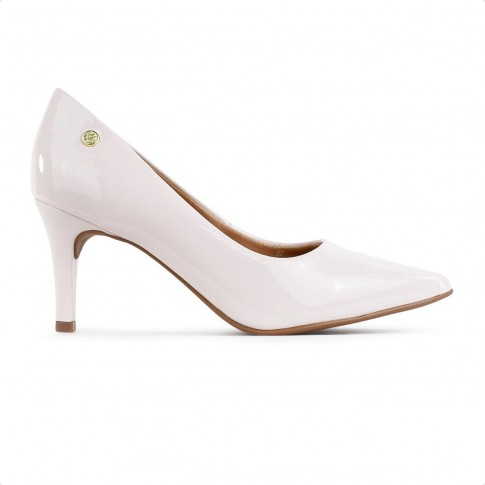 Scarpin Via Uno Verniz Bico Fino Feminino Branco / Branco