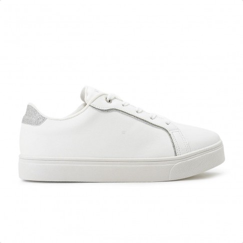 Tênis Via Uno Casual Feminino Branco / Prata