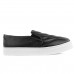 Tênis Via Uno Moda Slip On Feminino Preto / Branco