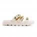 Sandália Papete Vizzano Tiras Spike Feminina Off White / Branco