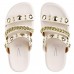 Sandália Papete Vizzano Tiras Spike Feminina Off White / Branco