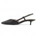 Scarpin Vizzano Slingback Salto Baixo Feminino Preto / Preto