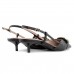 Scarpin Vizzano Slingback Salto Baixo Fivela Feminino Preto / Preto