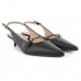 Scarpin Vizzano Slingback Salto Baixo Fivela Feminino Preto