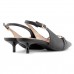 Scarpin Vizzano Slingback Salto Baixo Fivela Feminino Preto